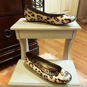 Sam Edelman Leopard Print Flats with Black Toe